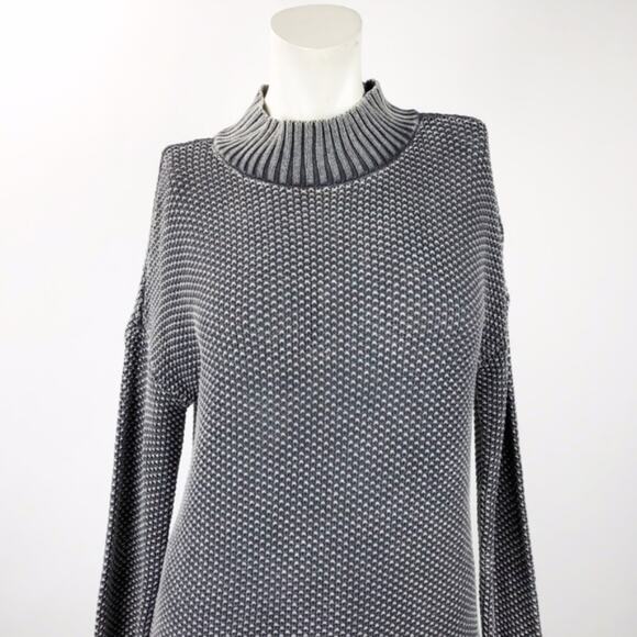 One Teaspoon XS NWOT Women Gray Knit Mock Long Sleeve Sweater Dress - Picture 2 of 7